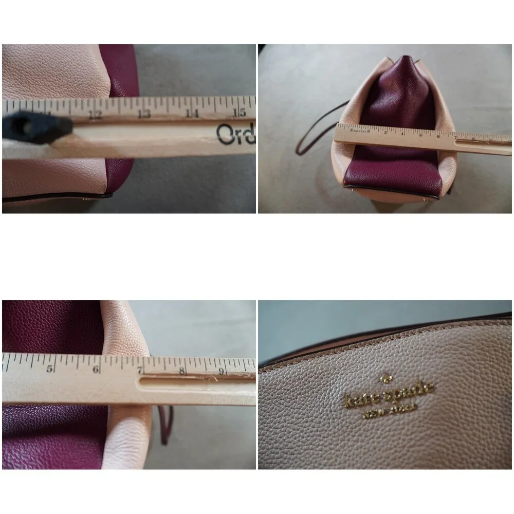 Kate Spade Tote Bag Womens Large Pink Leather Colorblock Zip Shoulder Everyday